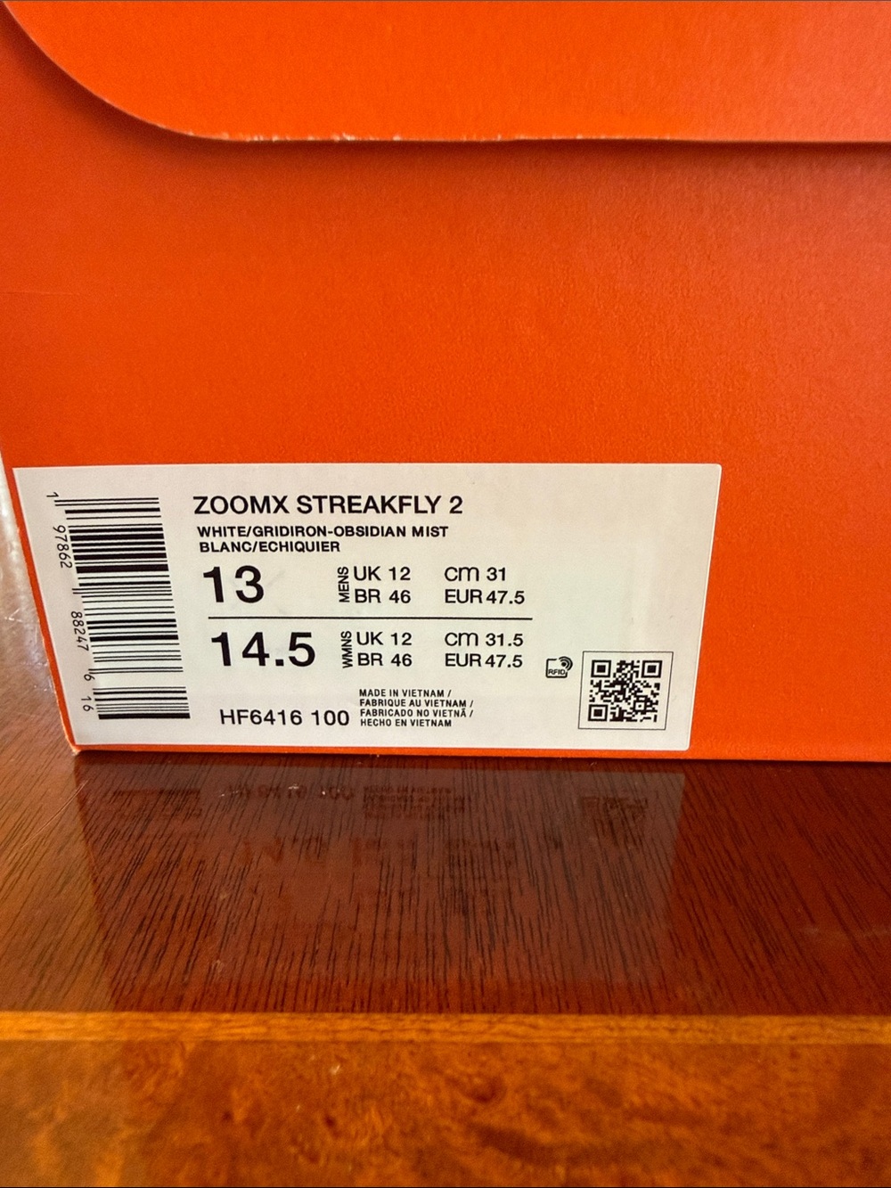 Nike Zoomx streakfly 2 size 13. Like new.